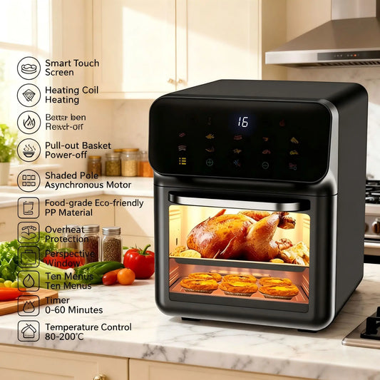 Air fry household multifunctional large-capacity electric oven touch-screen visual electric fryer